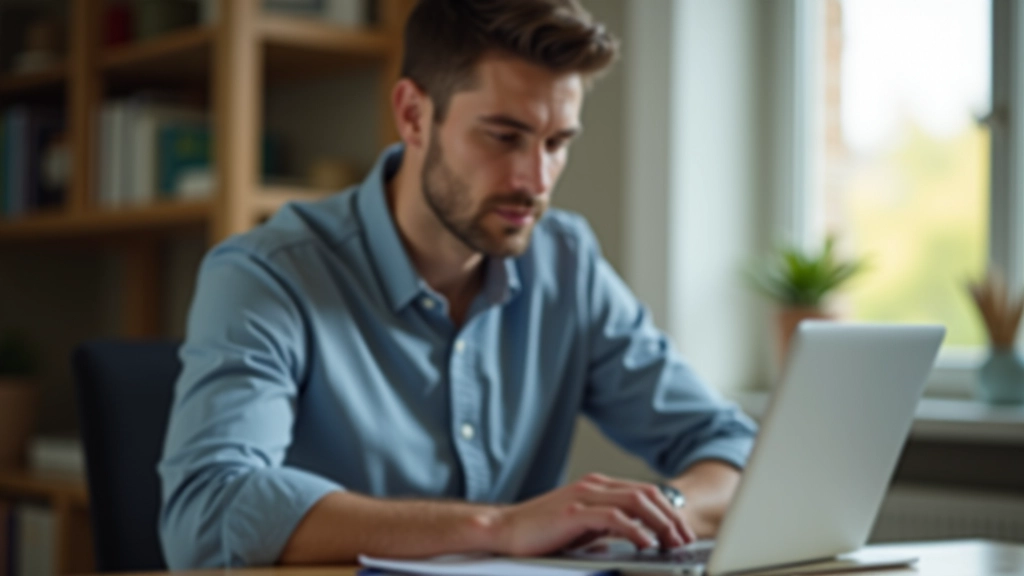 Freiberufler arbeitet am Laptop zu Hause und überprüft ihre Altersvorsorgestrategie